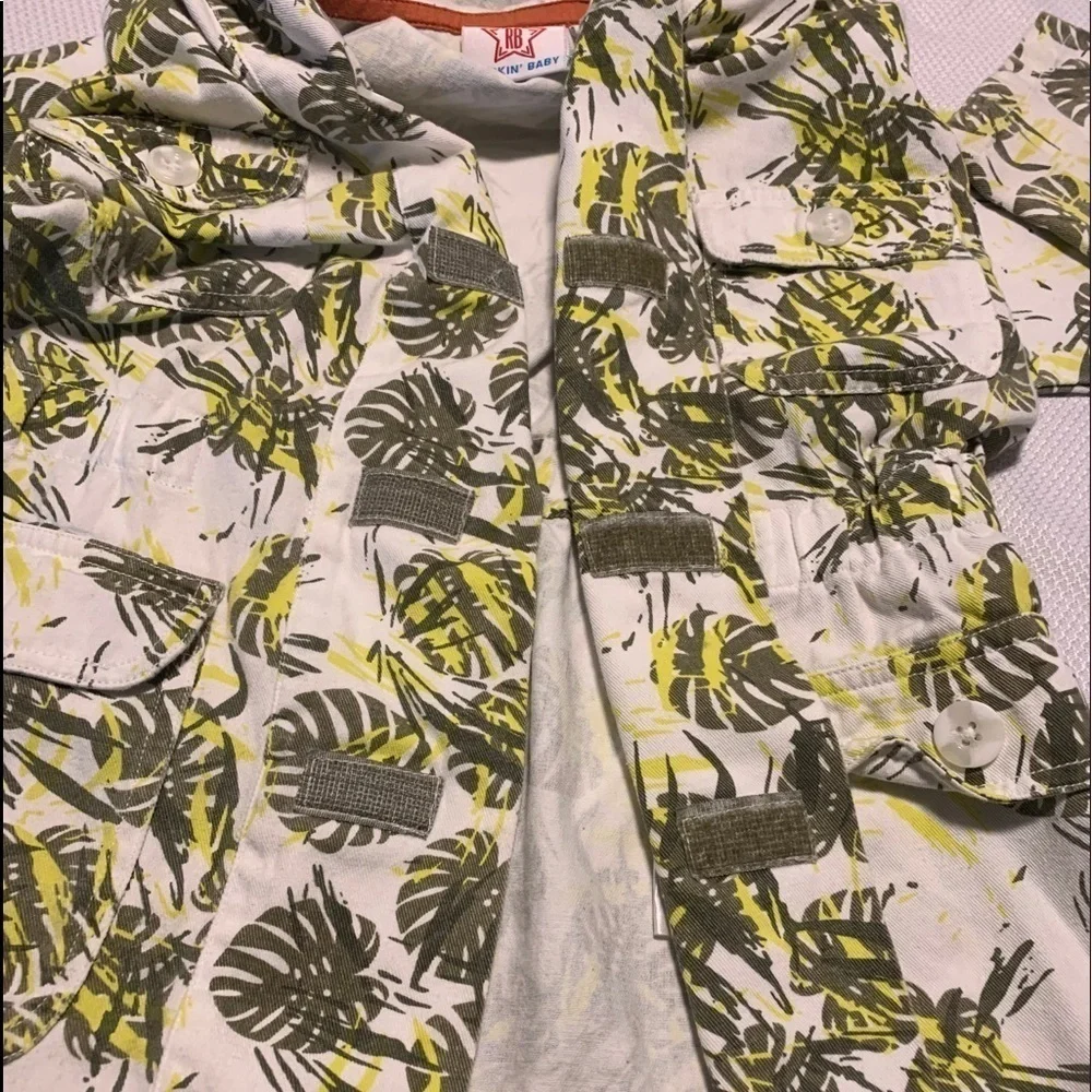 Rockin’ Baby Palm Tree Graphic Hooded Jacket, 100% Cotton, sz 6